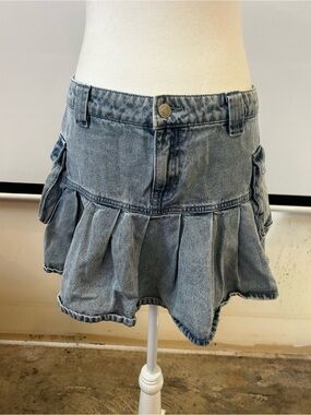 Forever 21 Light Blue Washed Denim Skirt